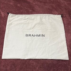 Brahmin White Drawstring Logo Dust Bag